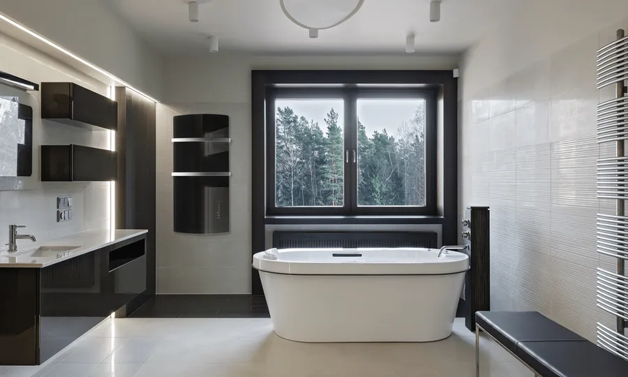 Deva nero con barre porta salviette in alluminio