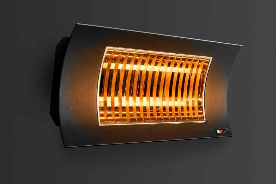 Oasi nera con elementi riscaldanti accesi