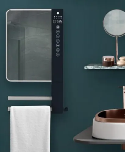 Windy 2b termoventilatore da bagno con specchio e barre porta salviette